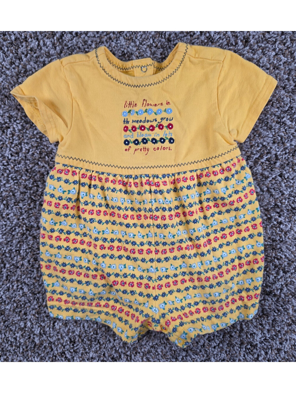 Baby Girl Vintage Gymboree Rainbow Tag Infant 6-12 Month Country Meadows Romper